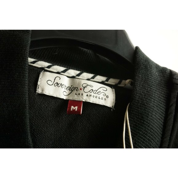 New 109$ Sovereign Code Breeze Men's Medium Black Nylon Full Zip Bomber Jacket - Picture 7 of 12